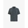 Allsaints Mens  Felix Towelling-texture Woven Shirt In Pitched Blue