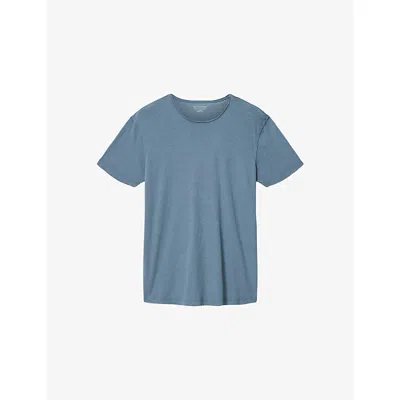 Allsaints Mens Waved Blue Figure Regular-fit Short-sleeve Cotton T-shirt