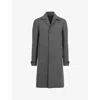 Allsaints Goodman Houndstooth Wool Blend Coat In Brown