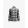 Allsaints Gratton Check Slim Fit Button Down Shirt In Whisper Grey