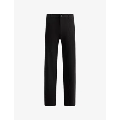 Allsaints Mens Black Halla Relaxed-fit Wide-leg Stretch Recycled-polyester Trousers