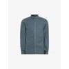 Allsaints Mens  Hawthorne Logo-embroidered Slim-fit Stretch Organic-cotton Shirt In Ashy Blue