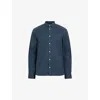Allsaints Lovell Solid Cotton Button-up Shirt In Garnet Blue