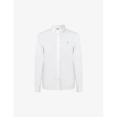 Allsaints Lovell Cotton Slim Fit Button Down Shirt In White
