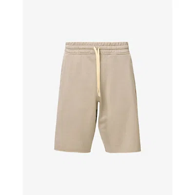 Allsaints Mens Mire Brown Helix Straight-fit Cotton-jersey Shorts