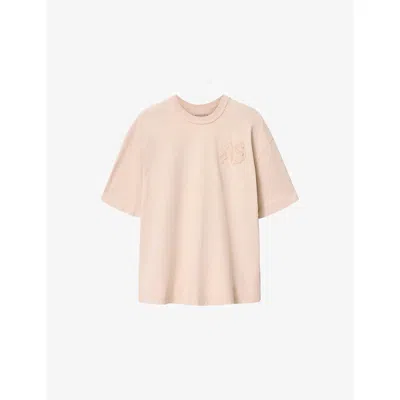 Allsaints Mens Crystal Pink Insignia Logo-embroidered Cotton T-shirt
