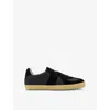 Allsaints Mens Black Jaimee Panelled Suede Low-top Trainers In Multi