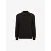 Allsaints Mens Kilburn Long-sleeved Wool-blend Polo Shirt Coffee Brown