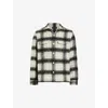 Allsaints Lapse Plaid Fleece Overshirt In Black/grey