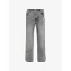 Allsaints Lenny Loose Fit Wide Leg Denim Jeans In Light Grey