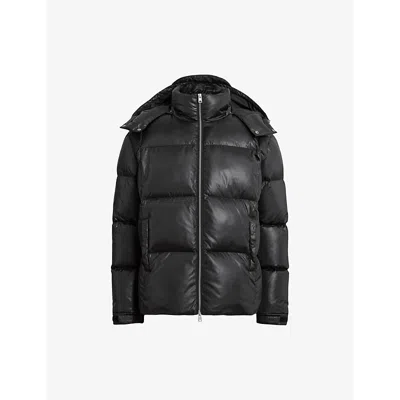 Allsaints Lupin Recycled Quilted Puffer Jacket In Faded Black