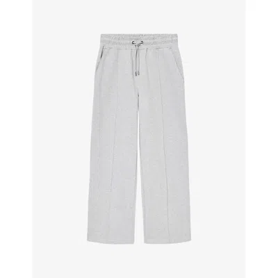 Allsaints Mens Light Grey Mar Milo Relaxed-fit Cotton Jogging Bottoms In Gray