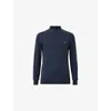 Allsaints Mens  Mode Merino Slim-fit Wool Polo Shirt In Navy Blue