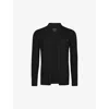 Allsaints Mens Black Mode Ramskull-embroidered Merino-wool Cardigan