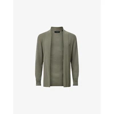 ALLSAINTS MENS ALLSAINTS MODE RAMSKULL-EMBROIDERED MERINO-WOOL CARDIGAN