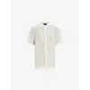 Allsaints Munroe Open Stitch Mesh Relaxed Shirt In Chalk White