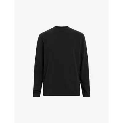 ALLSAINTS MENS JET BLACK NERO MOCK-NECK COTTON SWEATSHIRT XL
