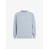 Allsaints Mens Willow Blue Raven Logo-embroidered Regular-fit Organic-cotton Sweatshirt