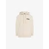 Allsaints Mens Cream Taupe Redact Logo-embroidered Organic Cotton-jersey Hoody