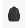 Allsaints Mens Kombu Green Redact Logo-embroidered Organic Cotton-jersey Hoody