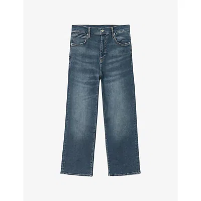 Allsaints Mens Washed Indigo Sid Ultra Skinny-fit Stretch-denim Jeans In Blue