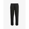 Allsaints Mens Sinclair Wide-leg Stretch-woven Jogging Bottoms Jet Black In Jet Black