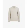 Allsaints Mens  Statten Logo-embroidered Regular-fit Organic-cotton Polo In Pale Grey