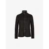 Allsaints Leather Survey Blazer In Anthracite Gre