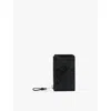 Allsaints Mens Black Tierra Isamu Embossed Leather Card Holder In Black