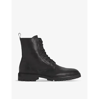 Allsaints Tobias Lace Up Leather Boots In Black