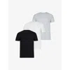 Allsaints Tonic Crew Ramskull T-shirts 3 Pack In Optic/black/gr