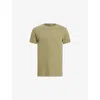 Allsaints Mens Lichen Green Tonic Logo-embroidered Slim-fit Cotton T-shirt Xxl In Brown
