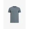 Allsaints Mens  Tonic Logo-embroidered Slim-fit Organic-cotton T-shirt In Ashy Blue
