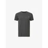Allsaints Mens Carter Grey Tonic Logo-embroidered Slim-fit Organic-cotton T-shirt Xl