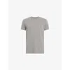 Shop Allsaints Mens Tonic Logo-embroidered Slim-fit Organic-cotton T-shirt Fossil Grey