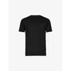 Allsaints Mens  Tonic Logo-embroidered Slim-fit Organic-cotton T-shirt In Jet Black