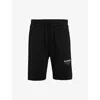 Allsaints Mens Jet Black Underground Branded-print Cotton-jersey Shorts Xxl