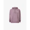 Allsaints Mens Underground Logo-print Relaxed-fit Organic-cotton Hoody Puce Purple Xl