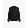 Allsaints Mens Jet Black Underground Logo Graphic-print Cotton Sweatshirt Xxl In Jet Black
