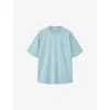 Allsaints Mens Salton Blue Xander Logo-embossed Short-sleeve Cotton T-shirt Xl