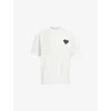 Allsaints Mens Ashen White Lover Relaxed-fit Short-sleeve Cotton T-shirt Xs In White