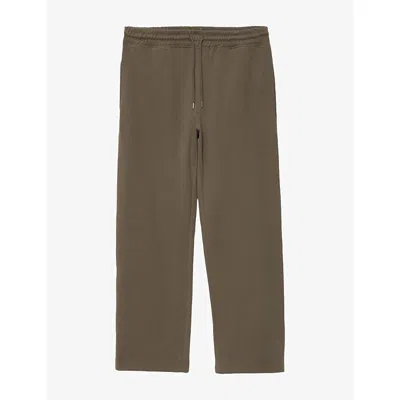 Allsaints Mens Aston Elasticated-waist Cotton Jogging Bottoms Washed Khaki In Green