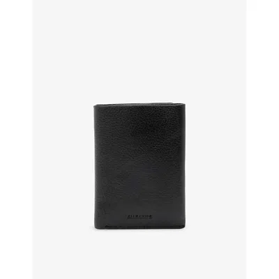 Allsaints Mens Axis Leather Bi-fold Wallet Black