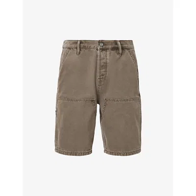 Allsaints Mens Alva Relaxed-fit Denim Shorts Baked Brown