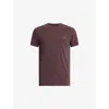 Allsaints Tonic Crew Neck Slim Ramskull T-shirt In Beet Red