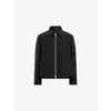 Allsaints Celeste Crop Boiled Wool Jacket In Black