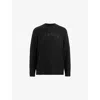 Allsaints Mens Black Curv Branded Alpaca And Wool-blend Jumper In Black
