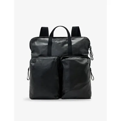 Allsaints Mens  Haven-force Leather Backpack In Black