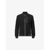 Allsaints Mens Kemble Regular-fit Zip-up Suede Bomber Jacket Black Xs