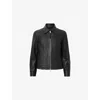 Allsaints Nellcot Zip Up Leather Jacket In Black
